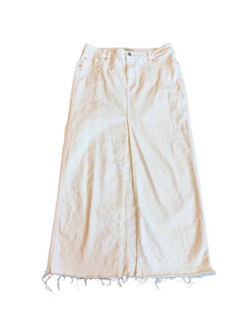 DL1961 Asra Maxi Skirt Ivory Maxi Skirt Raw Frayed Hem Front Box Size 29 Women's